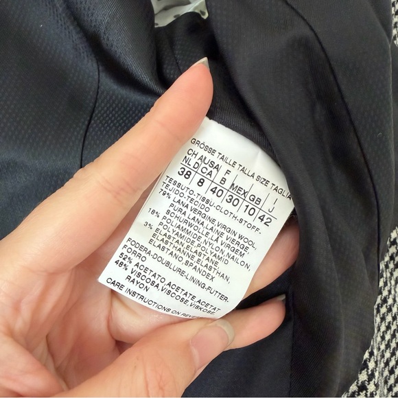 MaxMara Weekend Clueless Wool Blazer Jacket Skirt Set Size 8 Houndstooth Belted - Picture 10 of 16